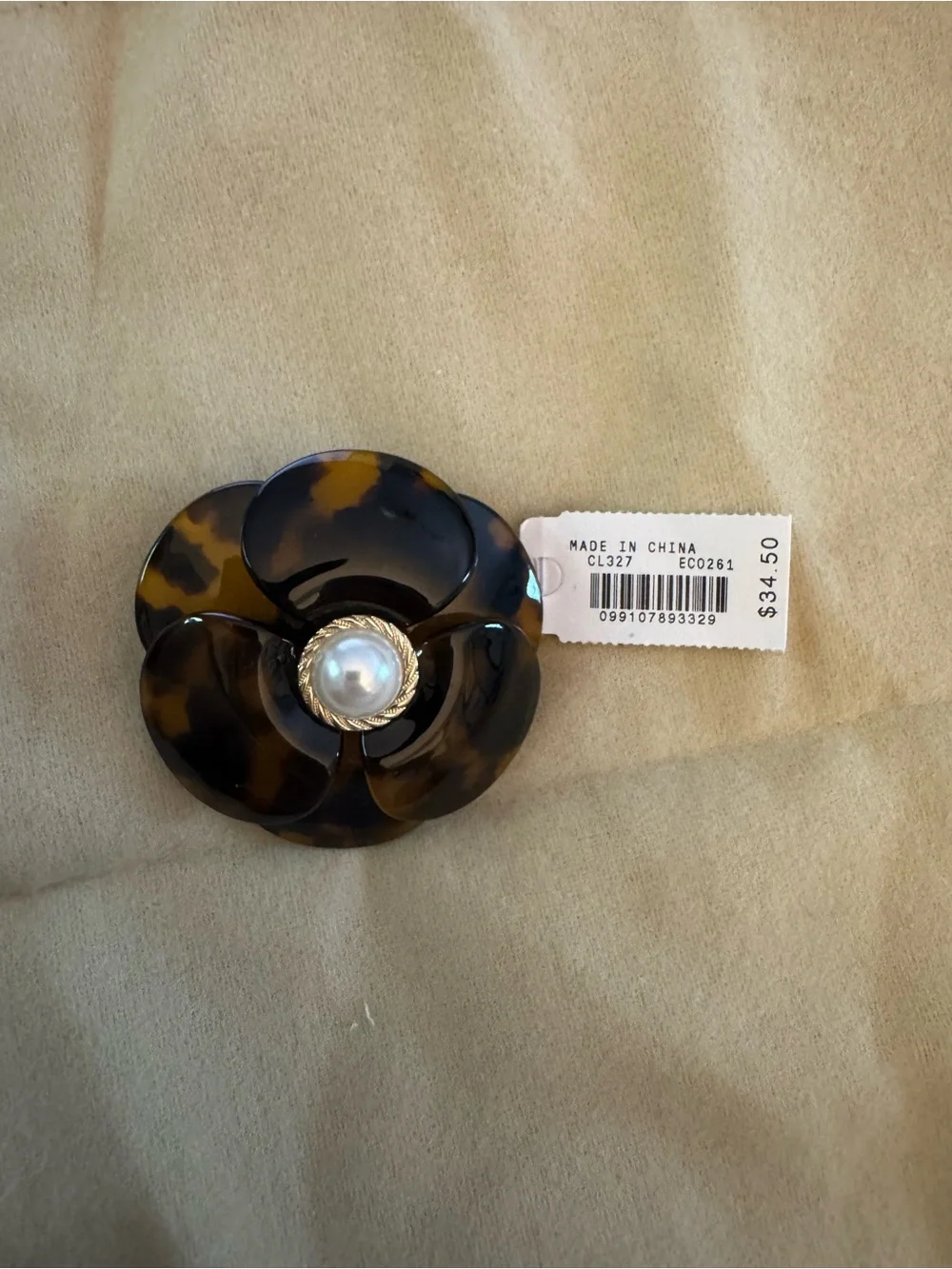 NWT! J. Crew Tortoise Pearl Flower Barrette
